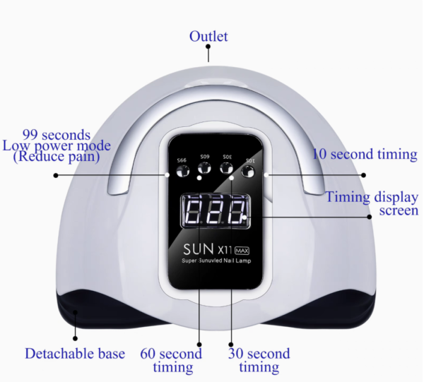 UV LED Lampara de Uñas X11max - Image 3